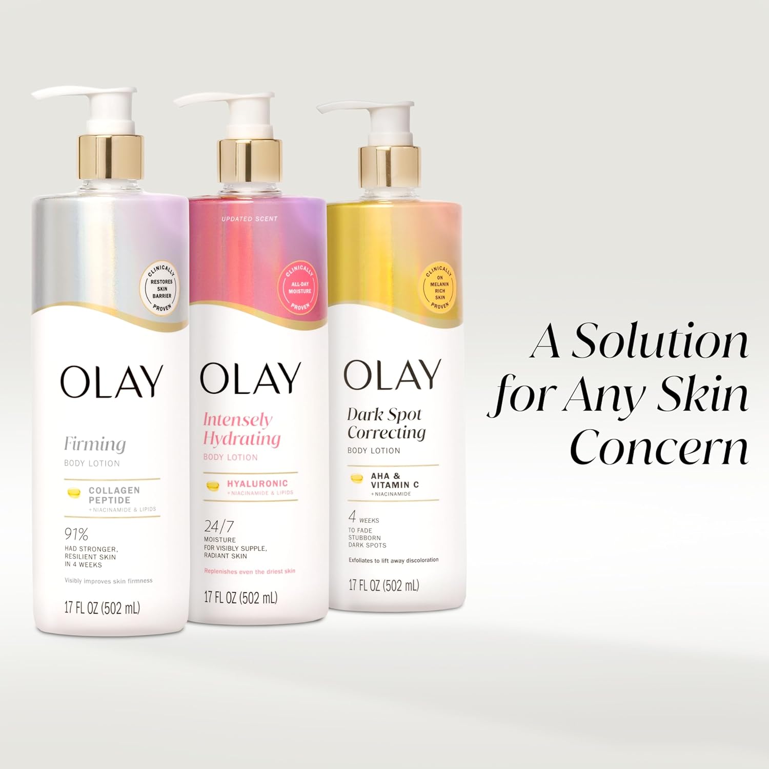 Olay Body Lotion for Women, Firming with Collagen Peptides Serum, Visibly Firmer Skin, 24hr Moisture & Hydration, Fast Absorbing Formula, Vitamin B3 Complex, For All Skin Types, 17 fl oz - Image 9