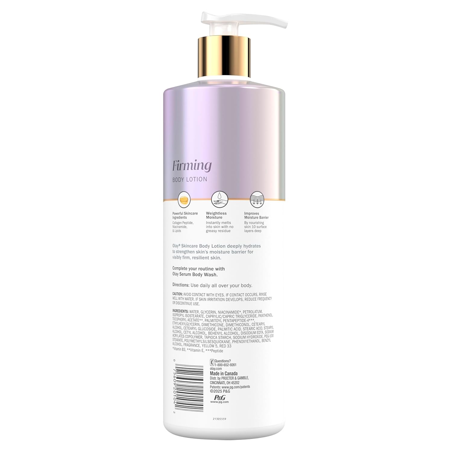 Olay Body Lotion for Women, Firming with Collagen Peptides Serum, Visibly Firmer Skin, 24hr Moisture & Hydration, Fast Absorbing Formula, Vitamin B3 Complex, For All Skin Types, 17 fl oz - Image 10