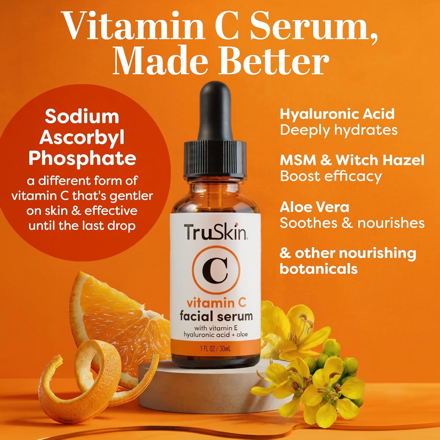 TruSkin Vitamin C Serum for Face – Anti Aging Face Serum with Hyaluronic Acid & Vitamin E – Brightening Formula for Improving Appearance of Dark Spots, Fine Lines & Wrinkles – All Skin Types, 2 Fl Oz - Image 3