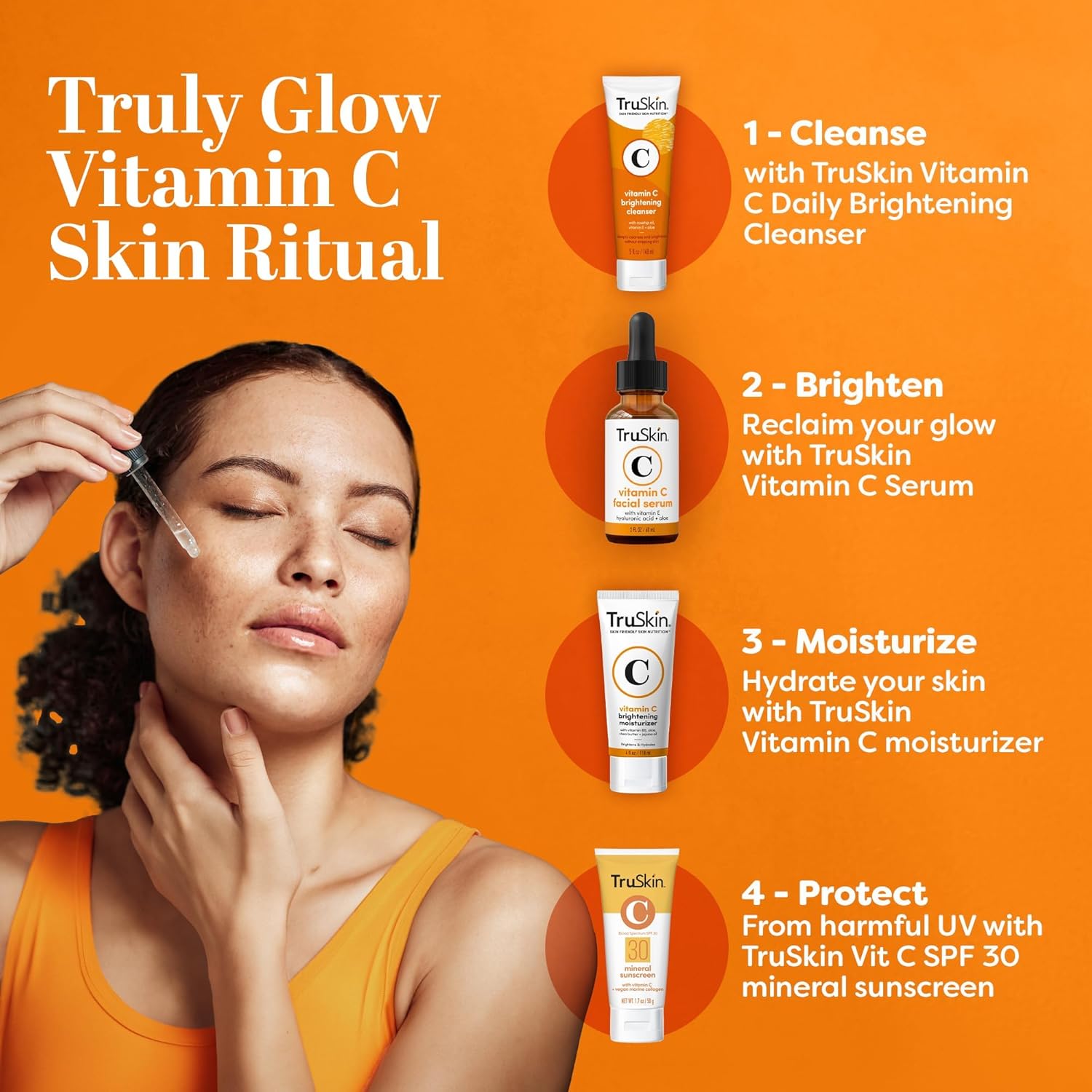 TruSkin Vitamin C Serum for Face – Anti Aging Face Serum with Hyaluronic Acid & Vitamin E – Brightening Formula for Improving Appearance of Dark Spots, Fine Lines & Wrinkles – All Skin Types, 2 Fl Oz - Image 7