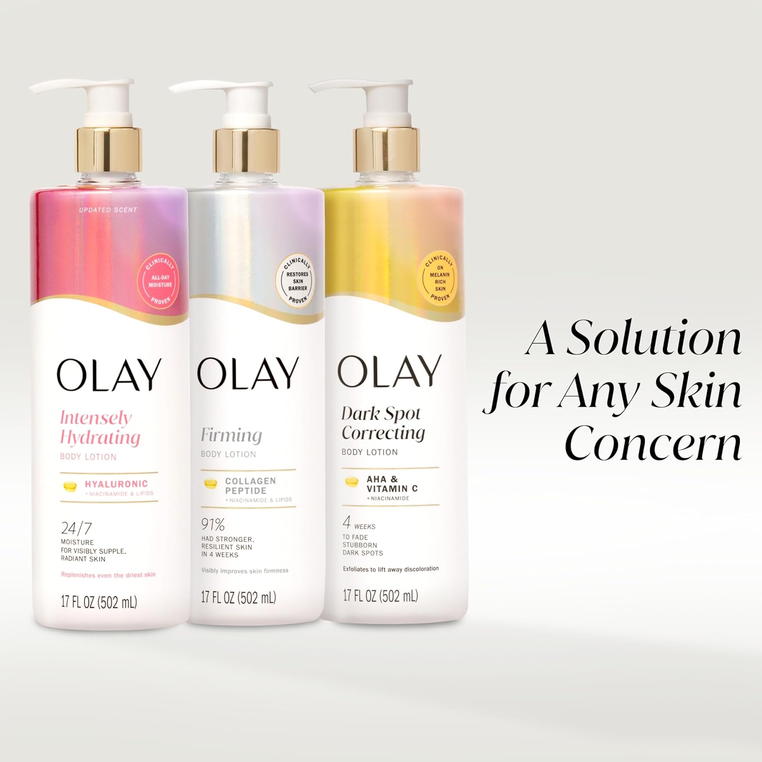 Olay Body Lotion for Women, Nourishing with Hyaluronic Acid Serum, Visibly Soften & Smooth Skin, 24hr Moisture & Hydration, Fast Absorbing Formula, Vitamin B3 Complex, For All Skin Types, 17 fl oz - Image 10