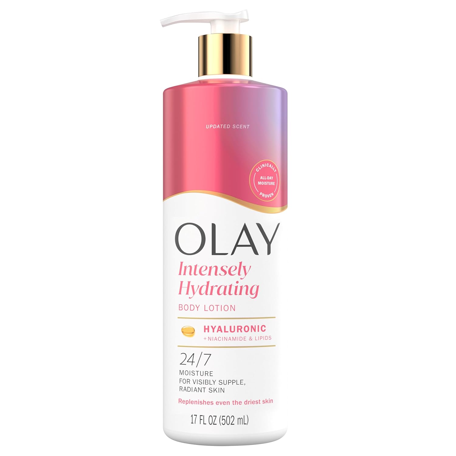 Olay Body Lotion for Women, Nourishing with Hyaluronic Acid Serum, Visibly Soften & Smooth Skin, 24hr Moisture & Hydration, Fast Absorbing Formula, Vitamin B3 Complex, For All Skin Types, 17 fl oz - Image 2